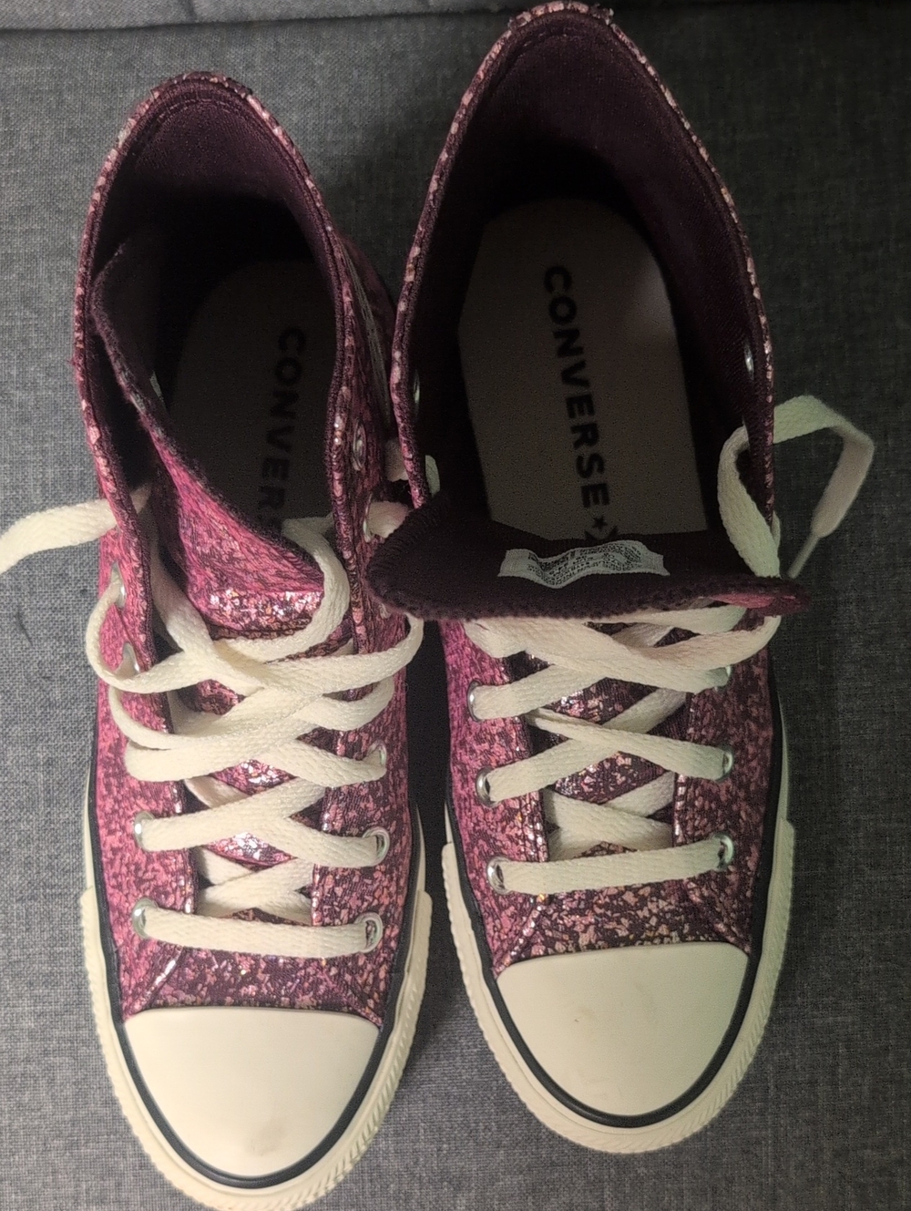 Converse Women’s High Top Sneakers - Pink Sparkle